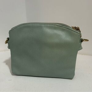 Minimalist Mint Green Leather Crossbody Bag